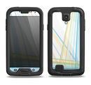 The Bright Blue and Yellow Lines Samsung Galaxy S4 LifeProof Fre Case Skin Set