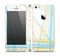 The Bright Blue and Yellow Lines Skin Set for the Apple iPhone 5s
