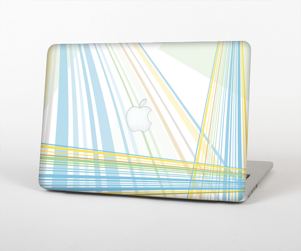 The Bright Blue and Yellow Lines Skin Set for the Apple MacBook Air 11"