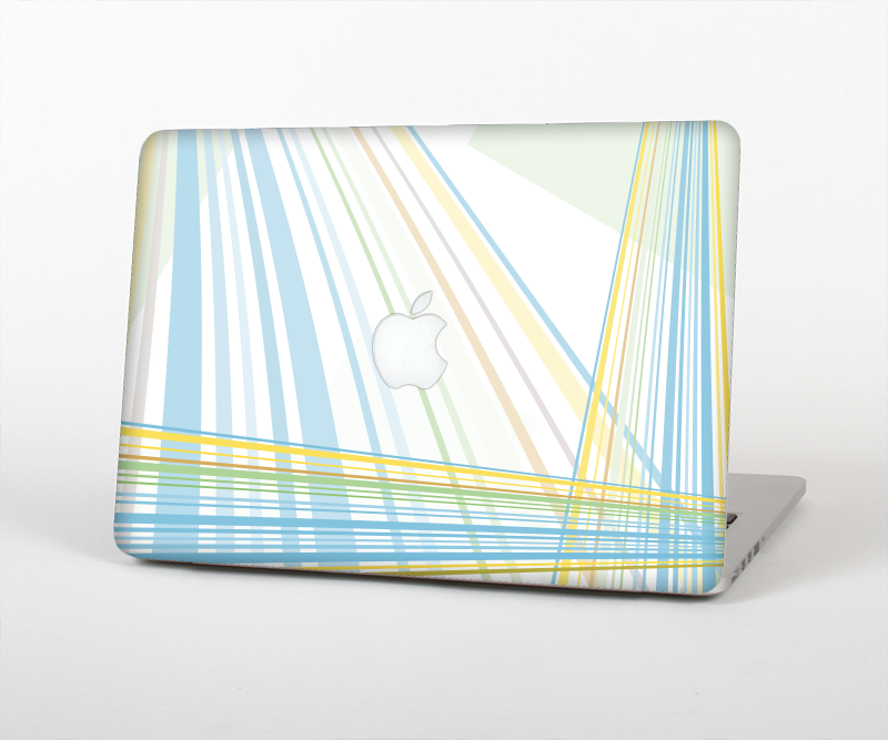 The Bright Blue and Yellow Lines Skin for the Apple MacBook Air 13"