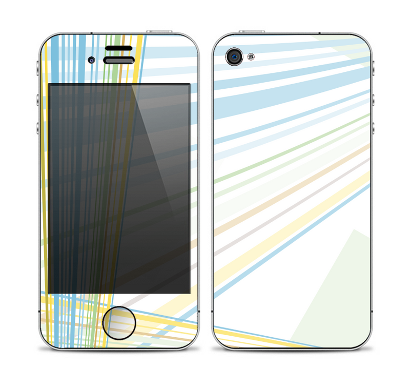 The Bright Blue and Yellow Lines Skin for the Apple iPhone 4-4s