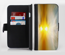 The Bright Blurred Sunset Ink-Fuzed Leather Folding Wallet Credit-Card Case for the Apple iPhone 6/6s, 6/6s Plus, 5/5s and 5c