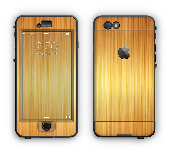The Bright Brushed Gold Surface Apple iPhone 6 LifeProof Nuud Case Skin Set