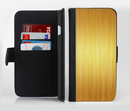 The Bright Brushed Gold Surface Ink-Fuzed Leather Folding Wallet Credit-Card Case for the Apple iPhone 6/6s, 6/6s Plus, 5/5s and 5c