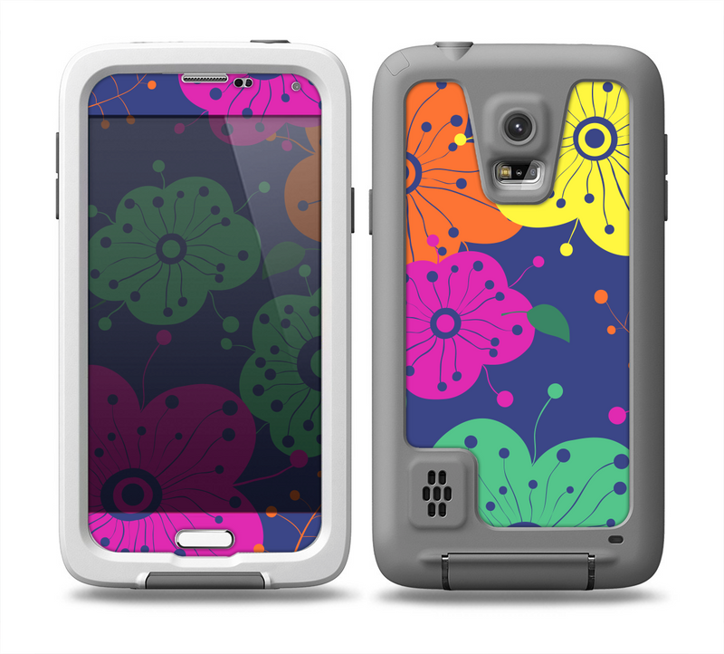 The Bright Colored Cartoon Flowers Skin Samsung Galaxy S5 frē LifeProof Case