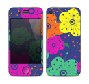 The Bright Colored Cartoon Flowers Skin for the Apple iPhone 4-4s