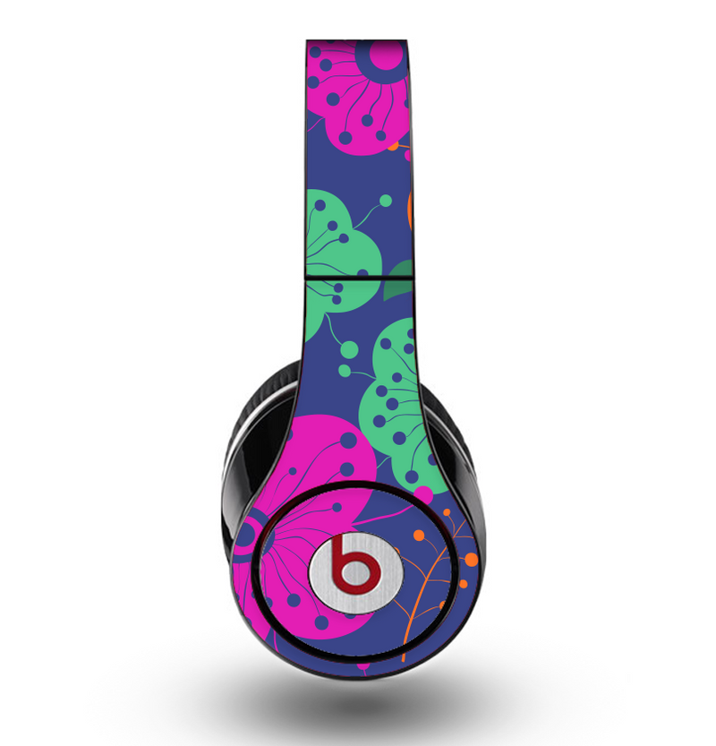 The Bright Colored Cartoon Flowers Skin for the Original Beats by Dre Studio Headphones