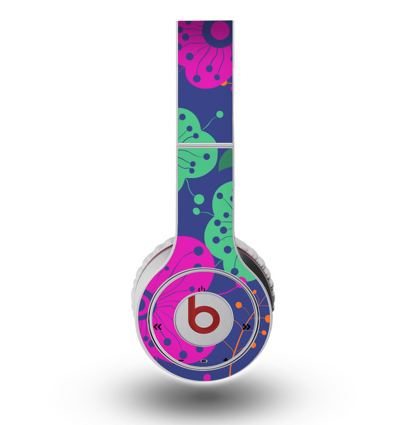 The Bright Colored Cartoon Flowers Skin for the Original Beats by Dre Wireless Headphones