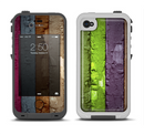 The Bright Colored Peeled Wood Planks Apple iPhone 4-4s LifeProof Fre Case Skin Set