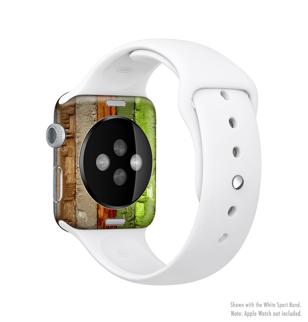 The Bright Colored Peeled Wood Planks Full-Body Skin Kit for the Apple Watch