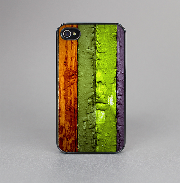 The Bright Colored Peeled Wood Planks Skin-Sert for the Apple iPhone 4-4s Skin-Sert Case