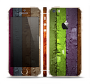 The Bright Colored Peeled Wood Planks Skin Set for the Apple iPhone 5s