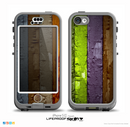 The Bright Colored Peeled Wood Planks Skin for the iPhone 5c nüüd LifeProof Case