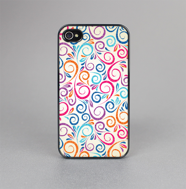 The Bright Colored Vector Spiral Pattern Skin-Sert for the Apple iPhone 4-4s Skin-Sert Case