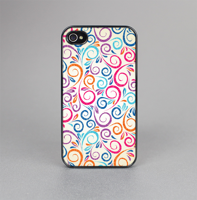 The Bright Colored Vector Spiral Pattern Skin-Sert for the Apple iPhone 4-4s Skin-Sert Case