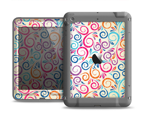 The Bright Colored Vector Spiral Pattern Apple iPad Mini LifeProof Nuud Case Skin Set