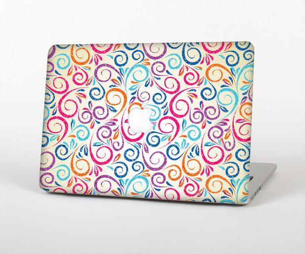 The Bright Colored Vector Spiral Pattern Skin Set for the Apple MacBook Air 11"