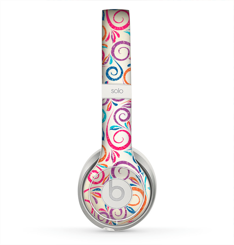 The Bright Colored Vector Spiral Pattern Skin for the Beats by Dre Solo 2 Headphones