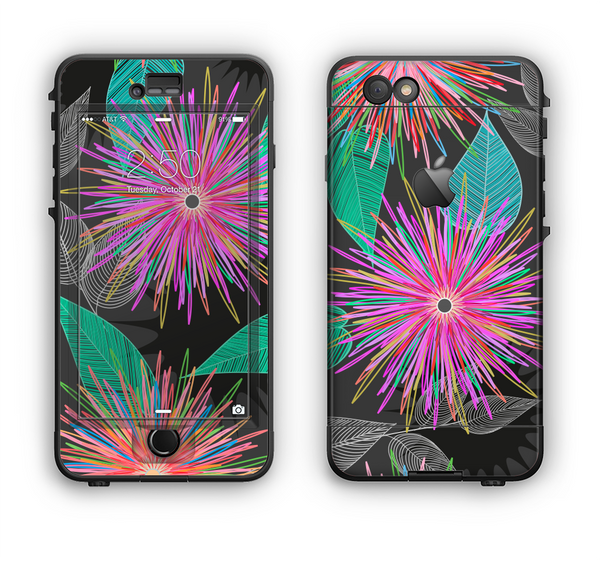 The Bright Colorful Flower Sprouts Apple iPhone 6 LifeProof Nuud Case Skin Set