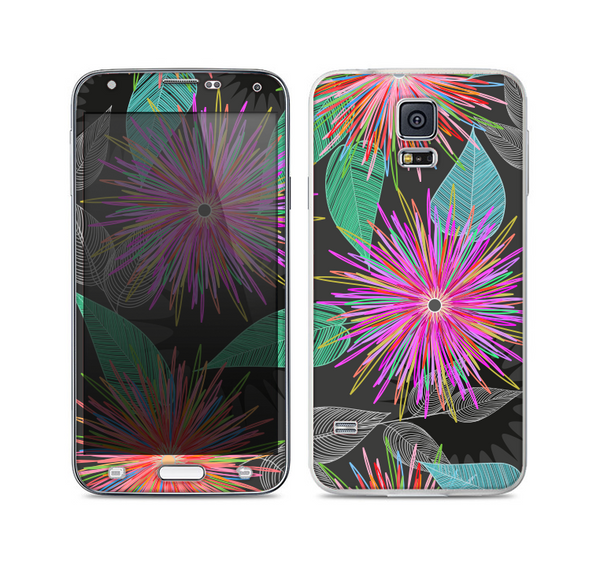 The Bright Colorful Flower Sprouts Skin For the Samsung Galaxy S5