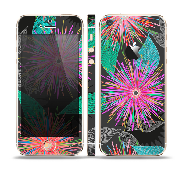 The Bright Colorful Flower Sprouts Skin Set for the Apple iPhone 5s