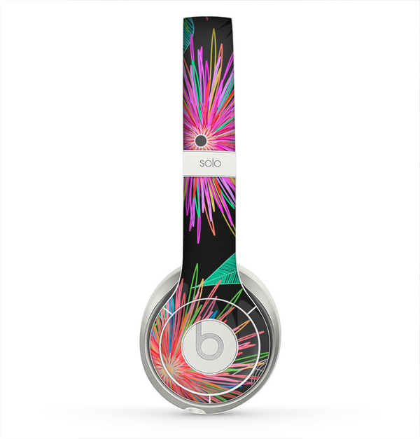 The Bright Colorful Flower Sprouts Skin for the Beats by Dre Solo 2 Headphones