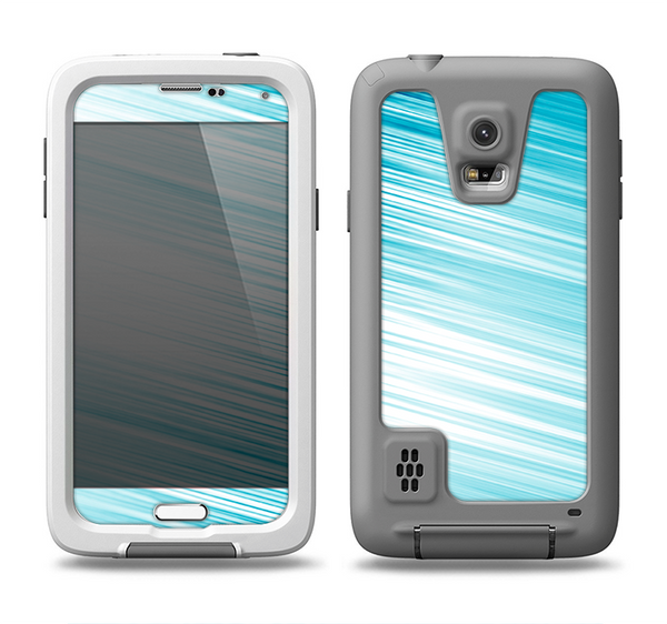 The Bright Diagonal Blue Streaks Samsung Galaxy S5 LifeProof Fre Case Skin Set