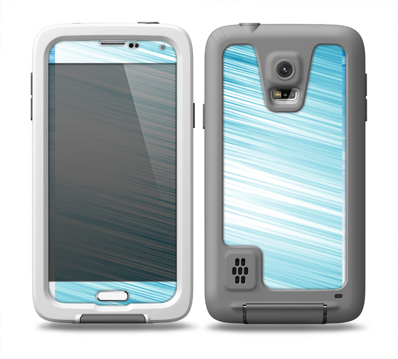 The Bright Diagonal Blue Streaks Skin for the Samsung Galaxy S5 frē LifeProof Case
