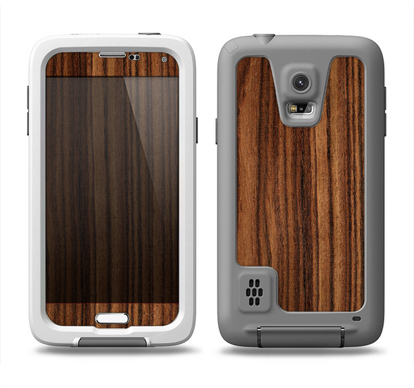 The Bright Ebony Woodgrain Samsung Galaxy S5 LifeProof Fre Case Skin Set