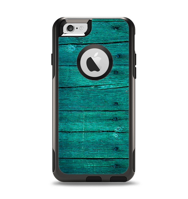 The Bright Emerald Green Wood Planks Apple iPhone 6 Otterbox Commuter Case Skin Set