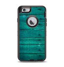The Bright Emerald Green Wood Planks Apple iPhone 6 Otterbox Defender Case Skin Set