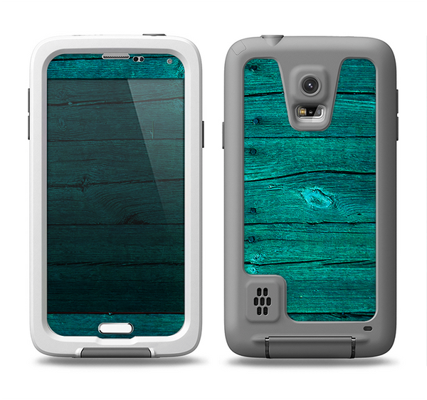 The Bright Emerald Green Wood Planks Samsung Galaxy S5 LifeProof Fre Case Skin Set