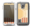 The Bright Glossy Gold Polka & Striped Label Skin for the Samsung Galaxy S5 frē LifeProof Case