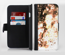 The Bright Gold Cloudy Lights Ink-Fuzed Leather Folding Wallet Credit-Card Case for the Apple iPhone 6/6s, 6/6s Plus, 5/5s and 5c