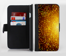 The Bright Gold Glowing Sparks Ink-Fuzed Leather Folding Wallet Credit-Card Case for the Apple iPhone 6/6s, 6/6s Plus, 5/5s and 5c