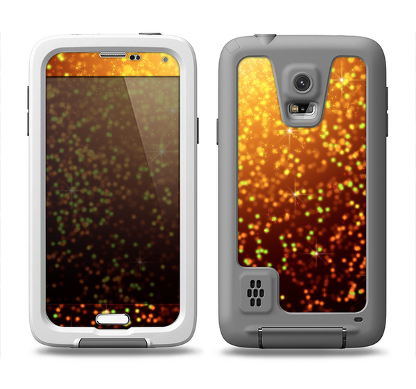 The Bright Gold Glowing Sparks Samsung Galaxy S5 LifeProof Fre Case Skin Set