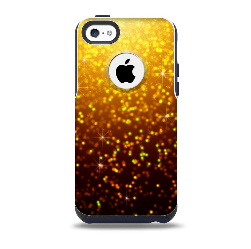 The Bright Gold Glowing Sparks Skin for the iPhone 5c OtterBox Commuter Case