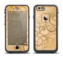 The Bright Gold Spiral Wood Pattern Apple iPhone 6/6s LifeProof Fre Case Skin Set