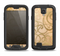 The Bright Gold Spiral Wood Pattern Samsung Galaxy S4 LifeProof Fre Case Skin Set