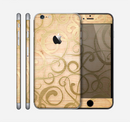 The Bright Gold Spiral Wood Pattern Skin for the Apple iPhone 6 Plus