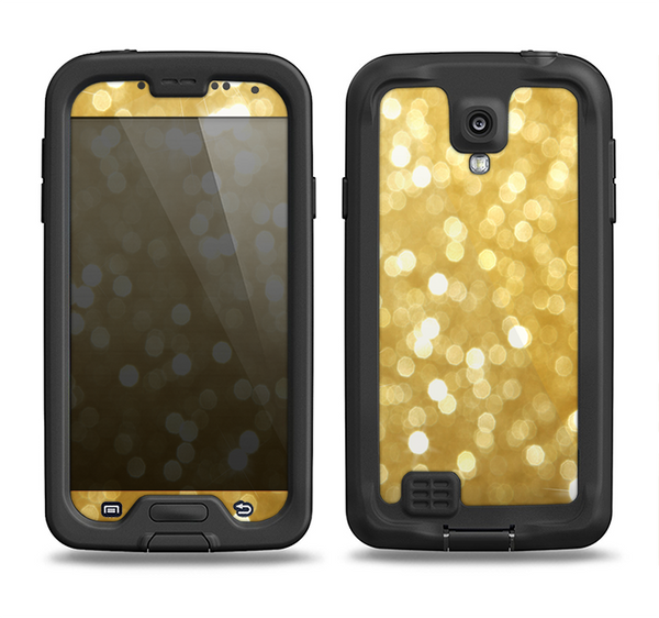 The Bright Golden Unfocused Droplets Samsung Galaxy S4 LifeProof Nuud Case Skin Set