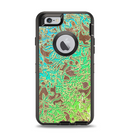 The Bright Green Floral Laced Apple iPhone 6 Otterbox Defender Case Skin Set