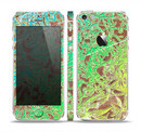 The Bright Green Floral Laced Skin Set for the Apple iPhone 5