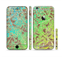 The Bright Green Floral Laced Sectioned Skin Series for the Apple iPhone 6s Plus