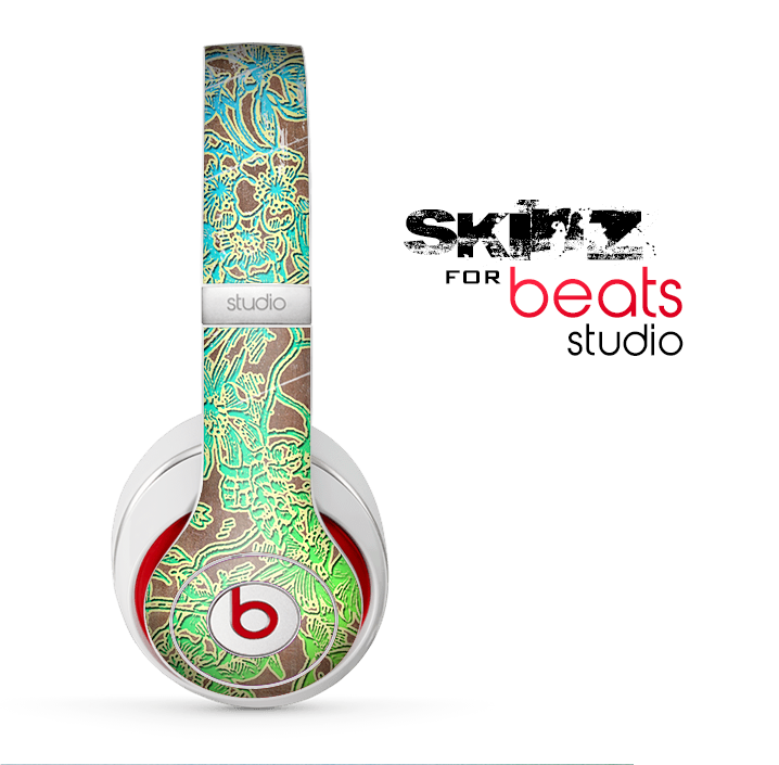 The Bright Green Floral Laced Skin for the Beats Studio for the Beats Skin