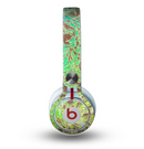 The Bright Green Floral Laced Skin for the Beats by Dre Mixr Headphones