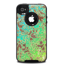 The Bright Green Floral Laced Skin for the iPhone 4-4s OtterBox Commuter Case