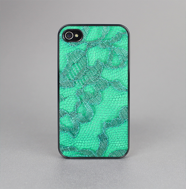 The Bright Green Textile Lace Skin-Sert for the Apple iPhone 4-4s Skin-Sert Case