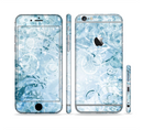 The Bright Light Blue Swirls with Butterflies Sectioned Skin Series for the Apple iPhone 6s Plus
