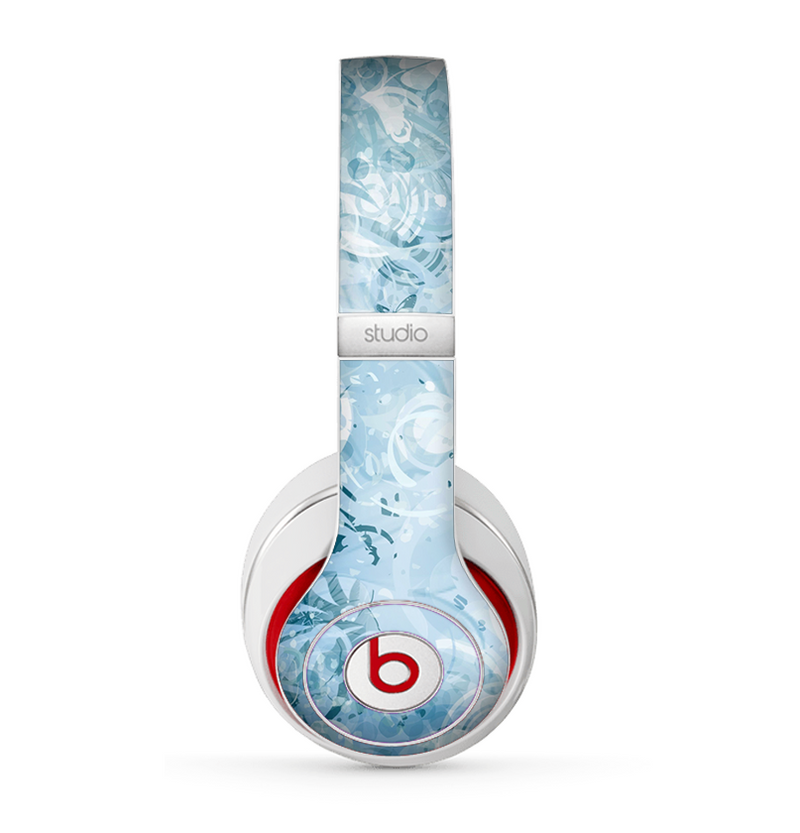 The Bright Light Blue Swirls with Butterflies Skin for the Beats by Dre Studio (2013+ Version) Headphones